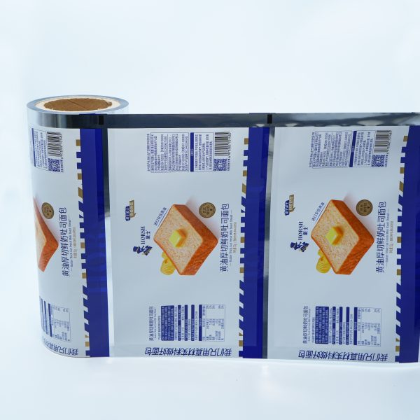 new style aluminized food flexible packaging film in bulk and custom high end bread packaging
