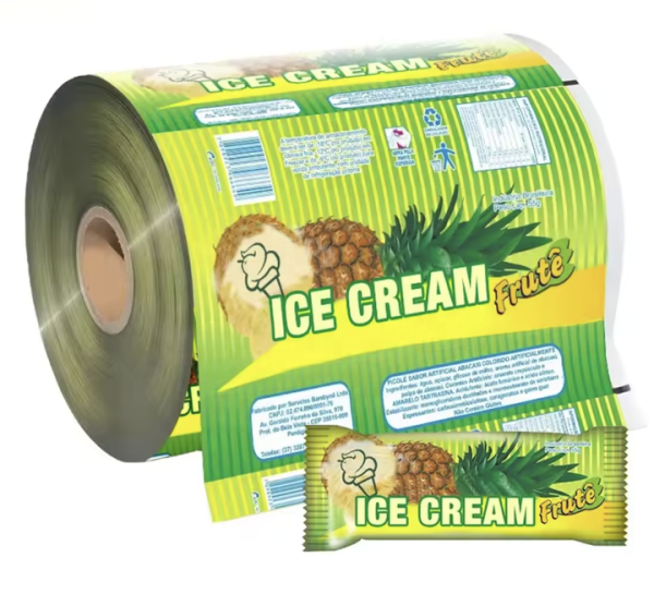 custom print flexible automatic packing material food grade ice cream / popsicle package laminated plastic film roll